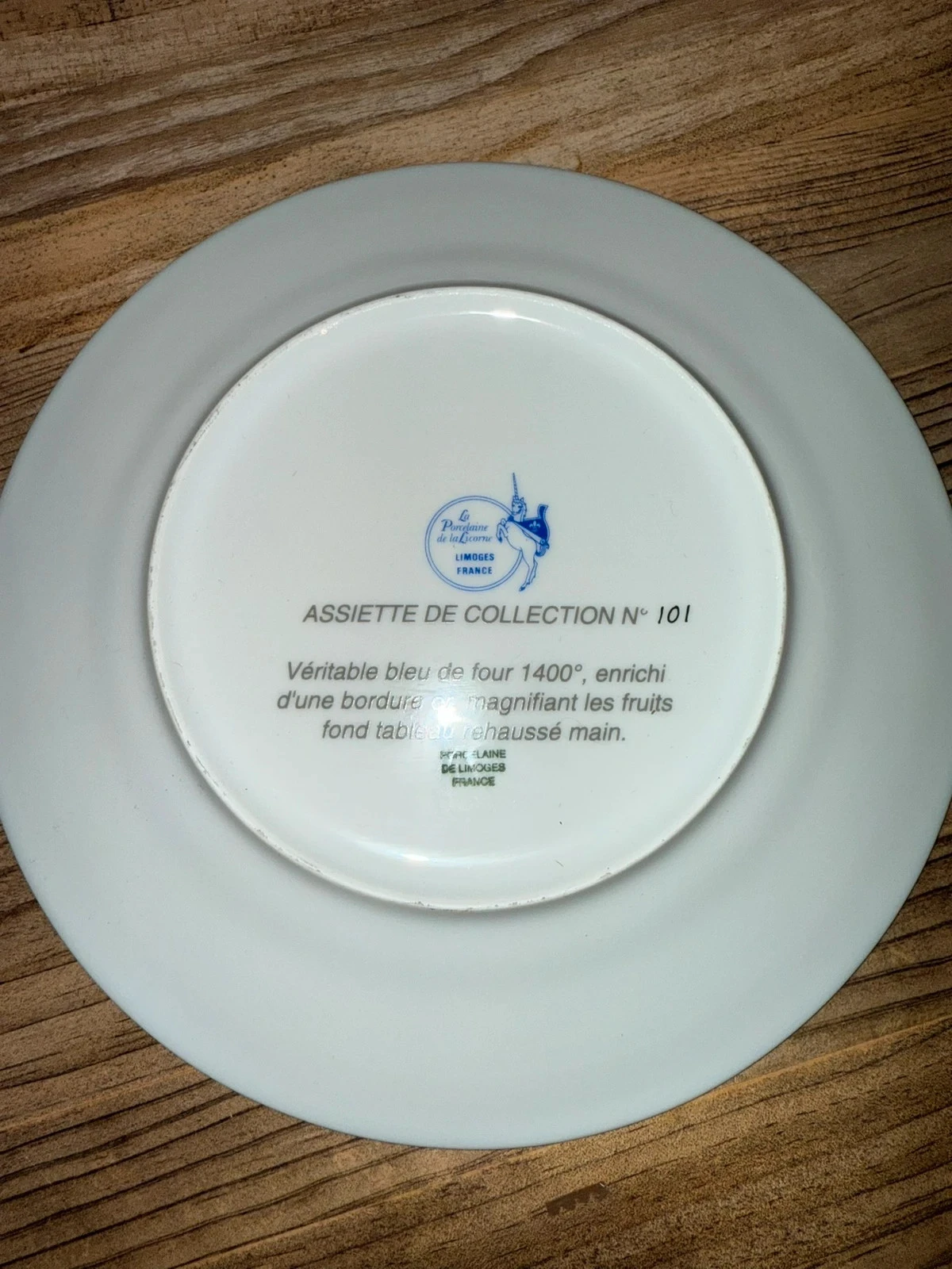 assiette limoges bleu de four & or – collection n°101 – 130€ – photo 3